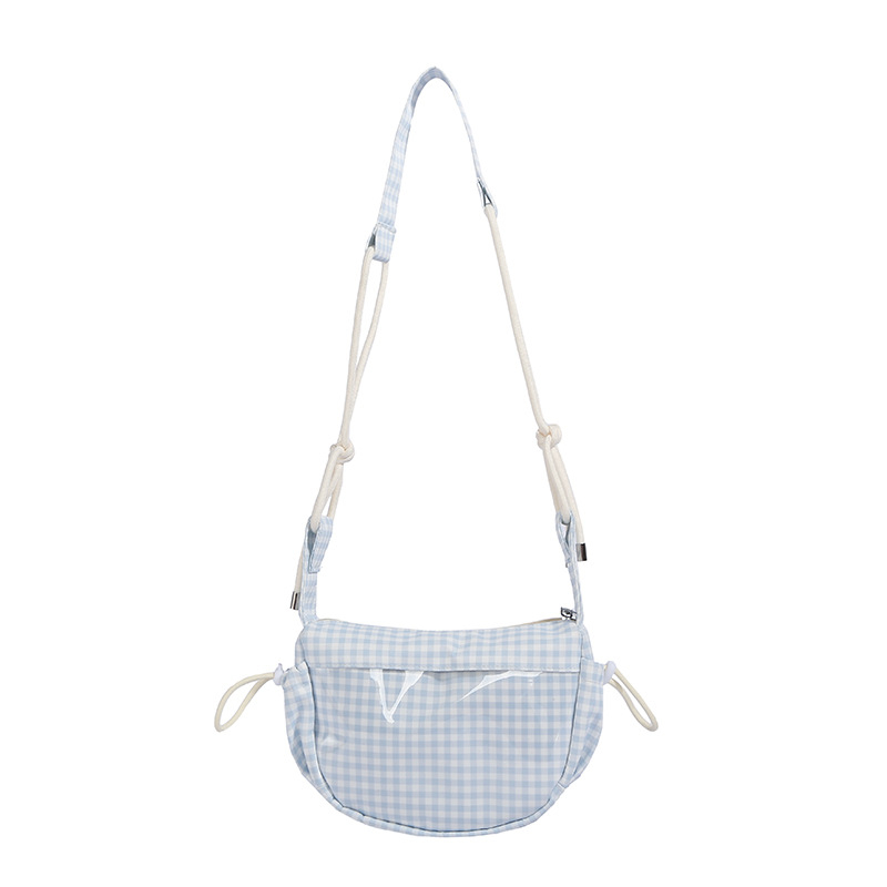 Mala crossbody torbica s kariranim uzorkom, slatka i moderna, s pretinicom za telefon