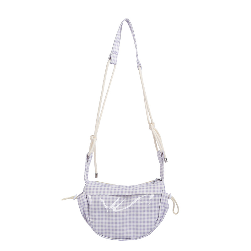 Mala crossbody torbica s kariranim uzorkom, slatka i moderna, s pretinicom za telefon