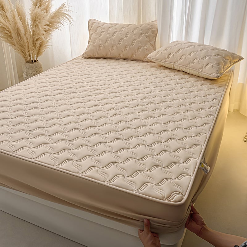 Клас А водоустойчив протектор за матрак, защита от урина, за бебета и майки, пришит и подплатен, плътна подплата, прахозащитен калъф за легло