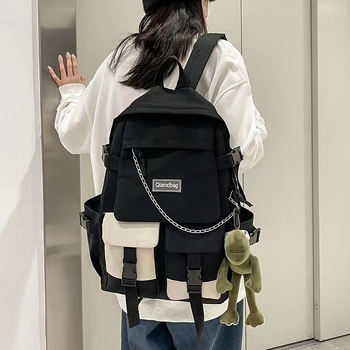 Könnyű sárga japán stílusú iskolatáska, nagy kapacitású 36–55L, 15 hüvelykes laptophoz, utazó hátizsák