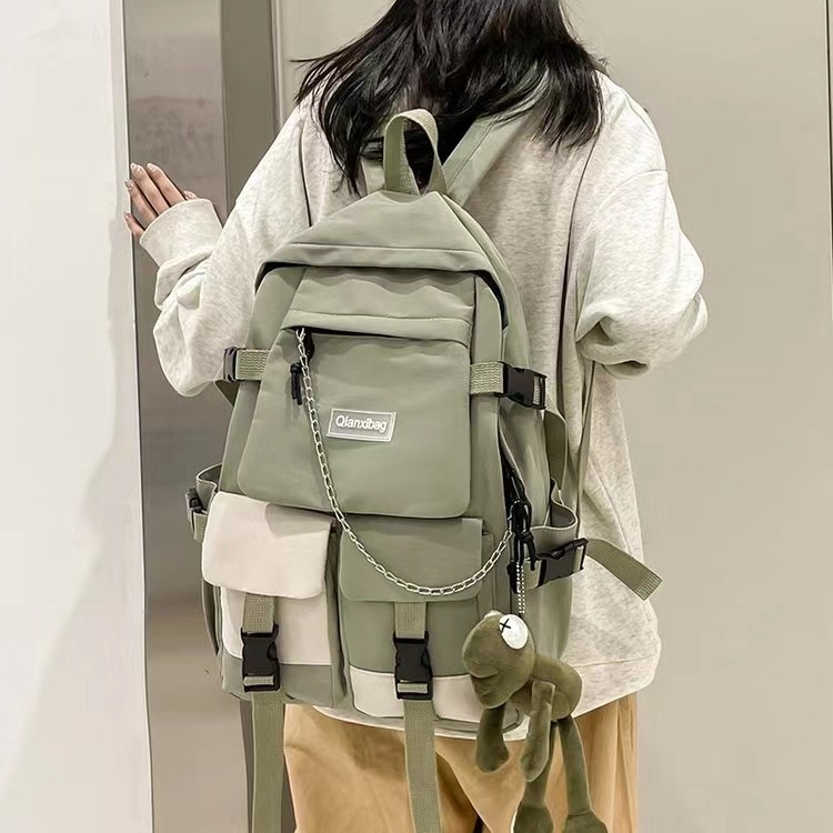 Könnyű sárga japán stílusú iskolatáska, nagy kapacitású 36–55L, 15 hüvelykes laptophoz, utazó hátizsák