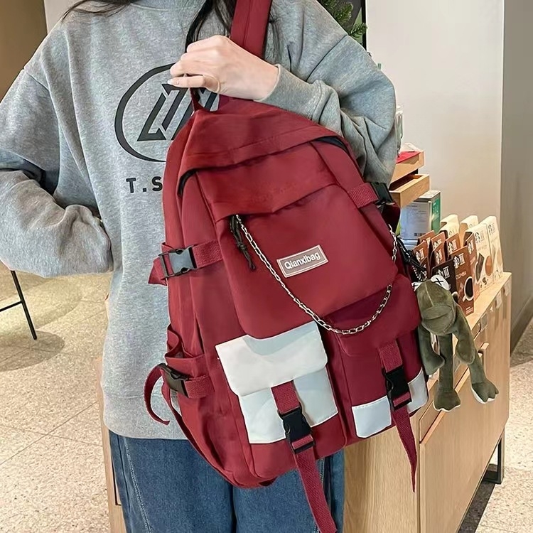 Könnyű sárga japán stílusú iskolatáska, nagy kapacitású 36–55L, 15 hüvelykes laptophoz, utazó hátizsák