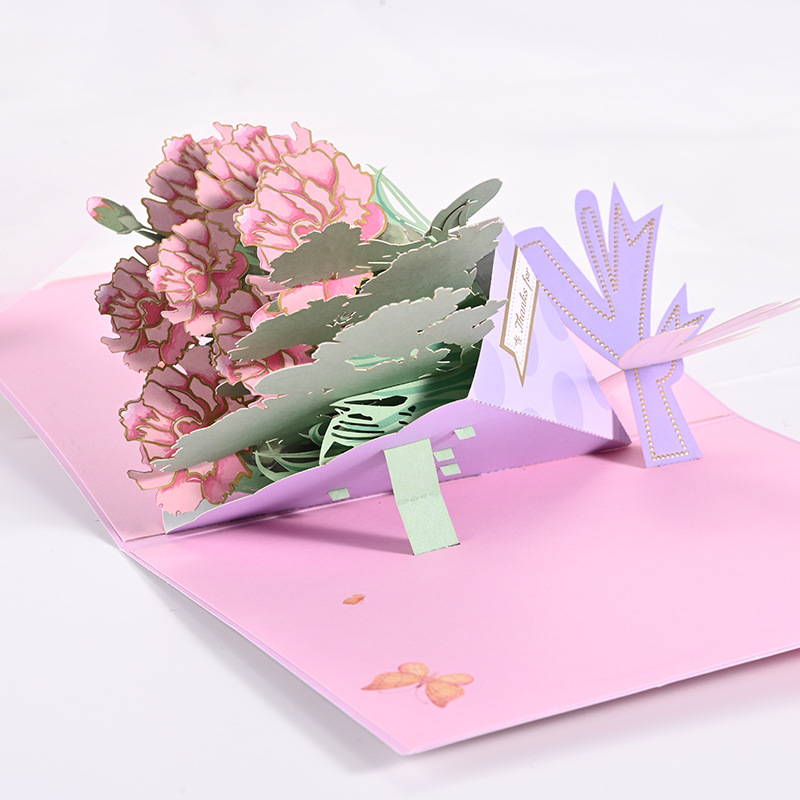3D букет картичка за Денят на учителя, ръчно написана карта, творчески подарък