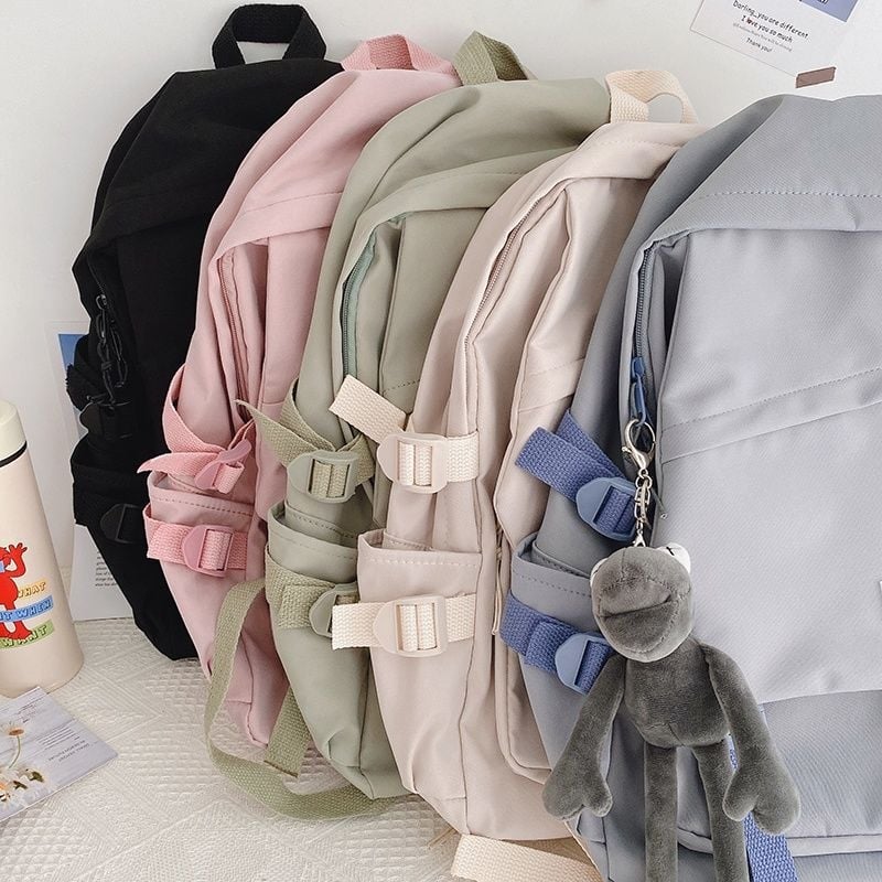Nagy kapacitású iskolatáska koreai stílusú Harajuku Ulzzang, középiskolásoknak, két rekesz