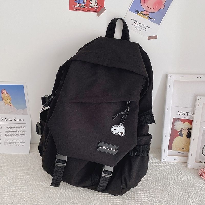 Nagy kapacitású iskolatáska koreai stílusú Harajuku Ulzzang, középiskolásoknak, két rekesz