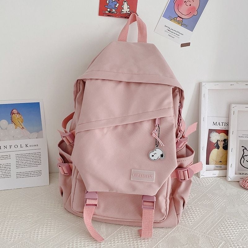 Nagy kapacitású iskolatáska koreai stílusú Harajuku Ulzzang, középiskolásoknak, két rekesz