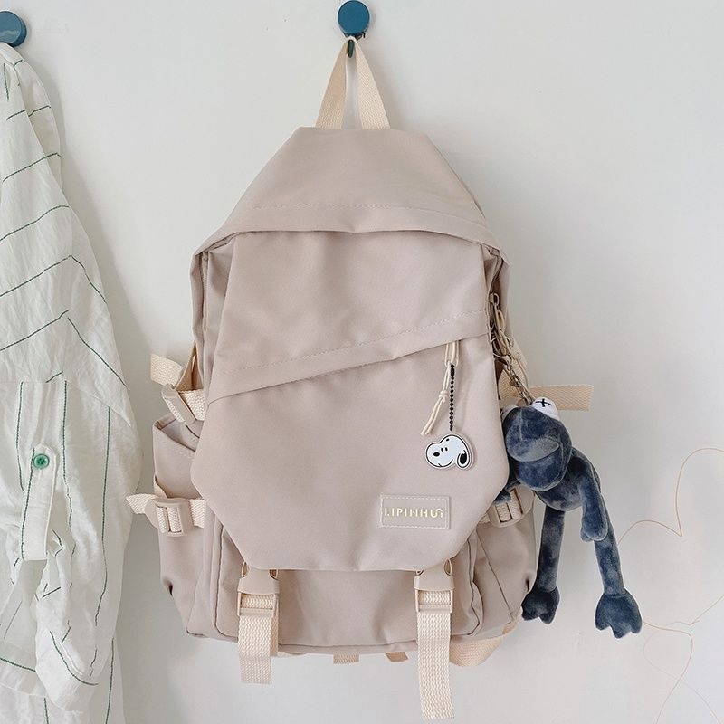 Nagy kapacitású iskolatáska koreai stílusú Harajuku Ulzzang, középiskolásoknak, két rekesz