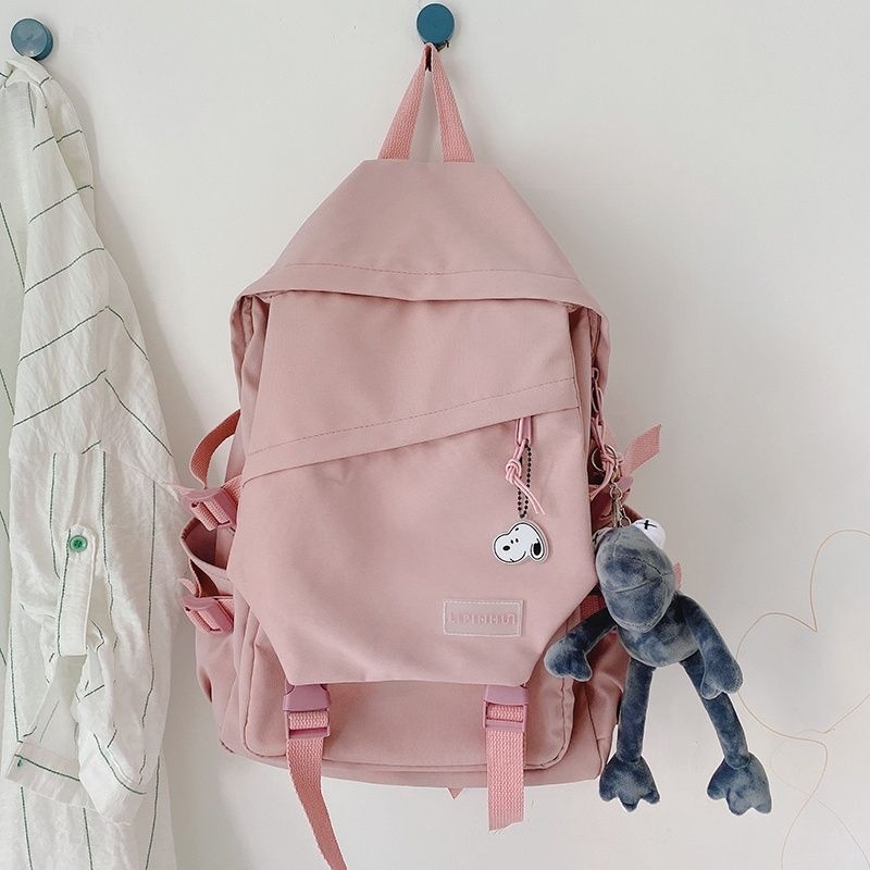 Nagy kapacitású iskolatáska koreai stílusú Harajuku Ulzzang, középiskolásoknak, két rekesz