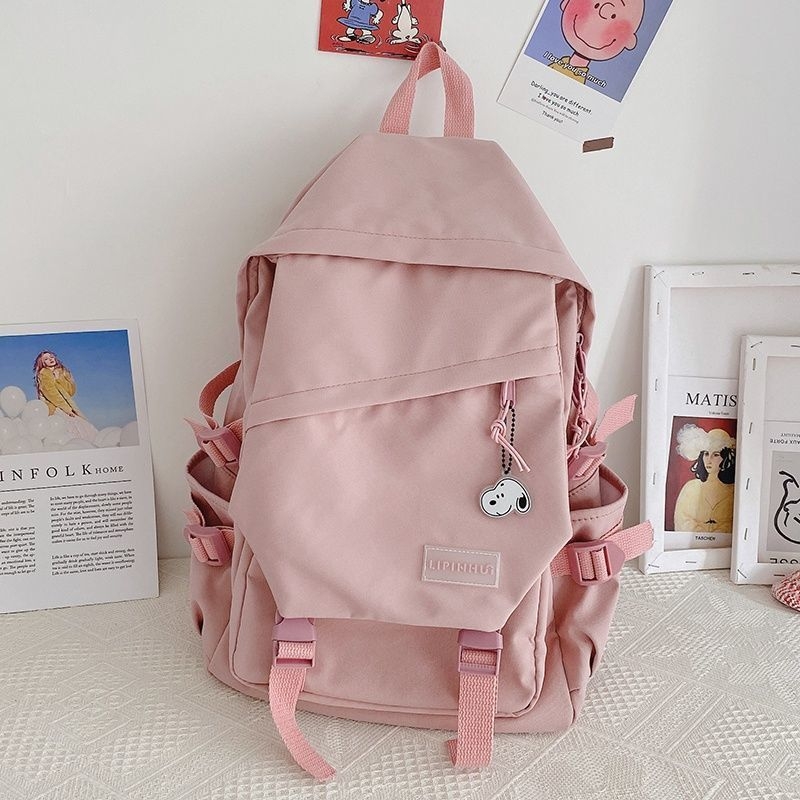 Nagy kapacitású iskolatáska koreai stílusú Harajuku Ulzzang, középiskolásoknak, két rekesz
