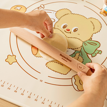 Modern Housewife & Butter Bear Разточващ валяк за тесто, дървен валяк за домашна употреба, хранителен клас, за кори за пелмени