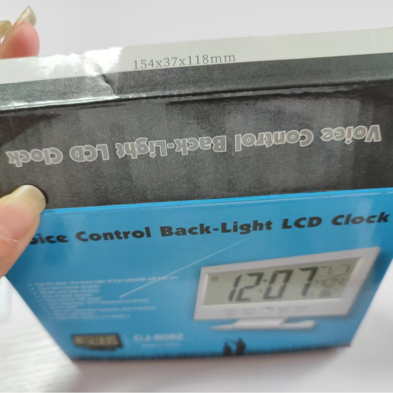 Многофункционален LCD дисплей с подсветка, часовник с форма на телевизор и метеорологични данни, настолен будилник за офис и дом, цифров часовник 8082