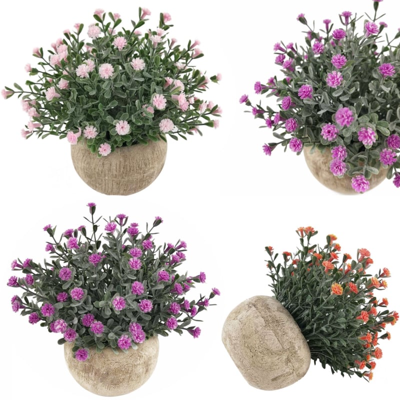 Изкуствени саксийни растения и бонсаи с Gypsophila за дом и хотел, декоративни настолни елементи