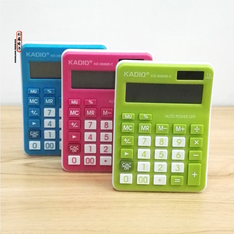 KADIO KD-3866B-C 12-цифрен офисен калкулатор за счетоводство, цветен карикатурен дизайн