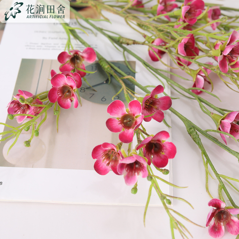 Изкуствени цветя — клонче Wintersweet с копринени цветове, за сватби и домашна декорация