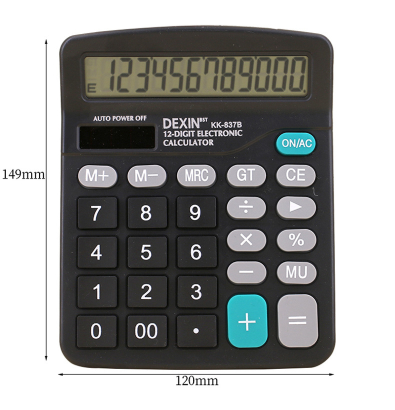 DEXIN KK-837B настолен калкулатор, 12-цифрен, за офисни изчисления
