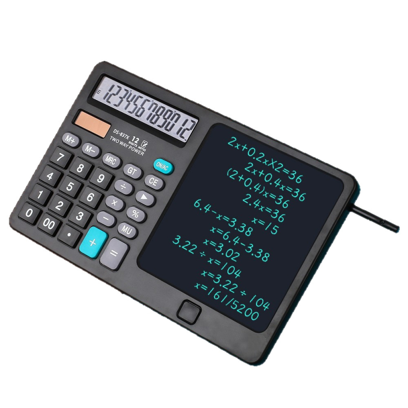 Соларно захранвана LCD пишеща дъска за бюро с 12-цифрен калкулатор