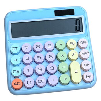 Dopamine Calculator, 12-цифрен калкулатор с слънчево захранване, пастелни цветове и печатно лого за офис