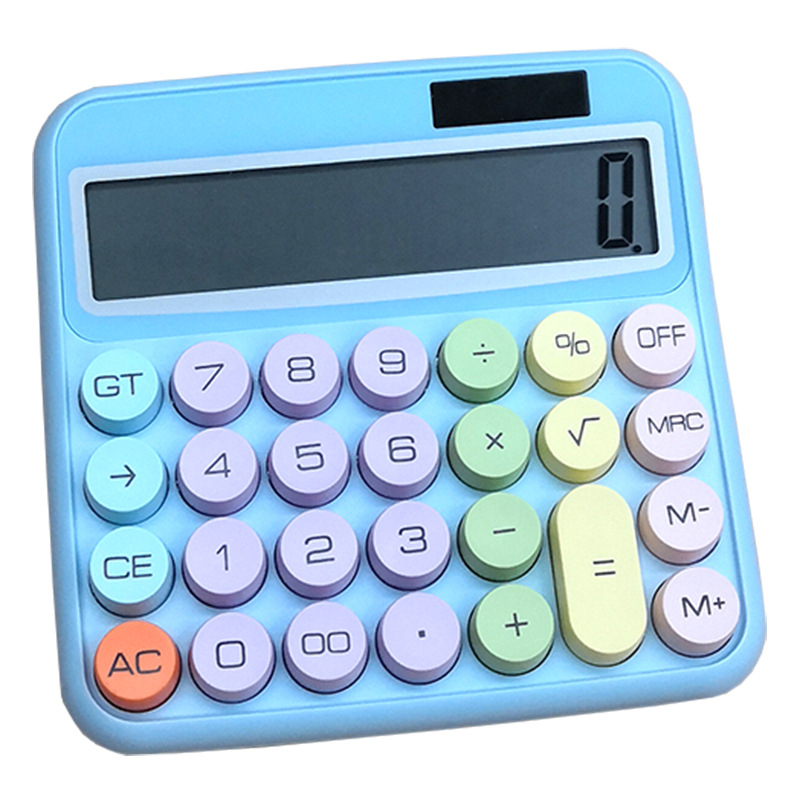 Dopamine Calculator, 12-цифрен калкулатор с слънчево захранване, пастелни цветове и печатно лого за офис
