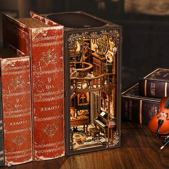Дървен DIY държач за книги с тайно отделение – 3D пъзел играчка