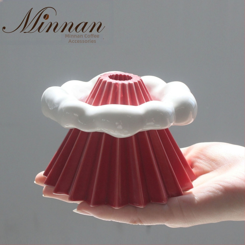 Керамичен V60 дрипър за кафе, малък размер, Origami стил, държач за филтър White Cloud