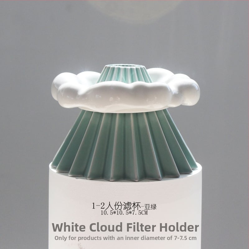 Керамичен V60 дрипър за кафе, малък размер, Origami стил, държач за филтър White Cloud