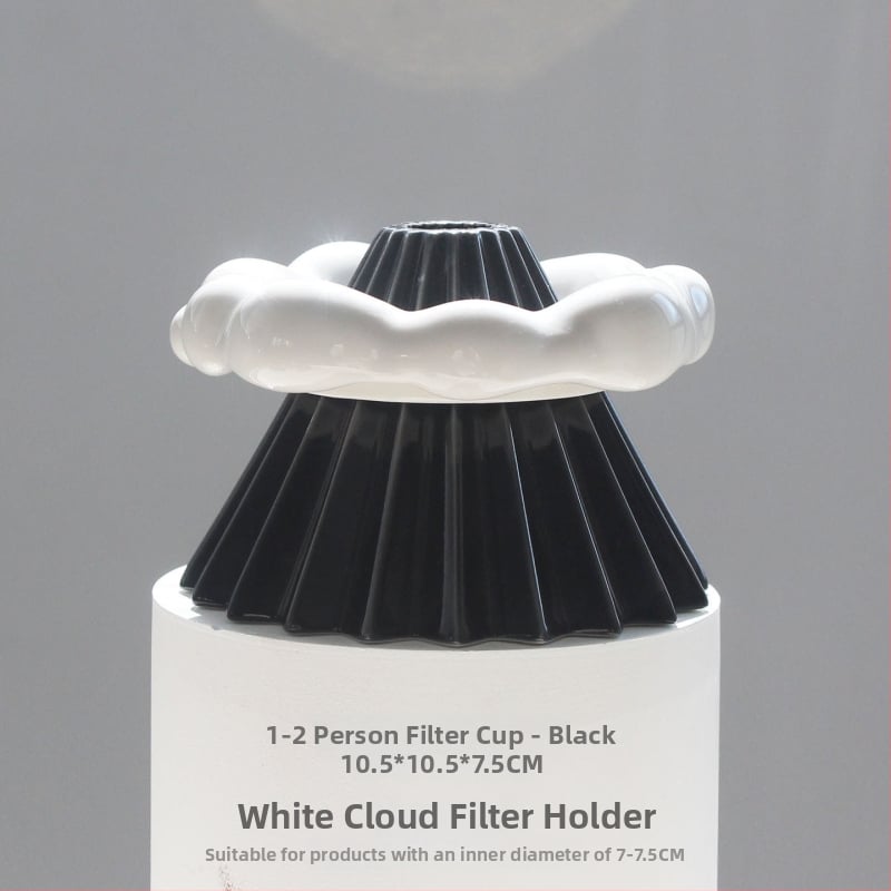 Керамичен V60 дрипър за кафе, малък размер, Origami стил, държач за филтър White Cloud