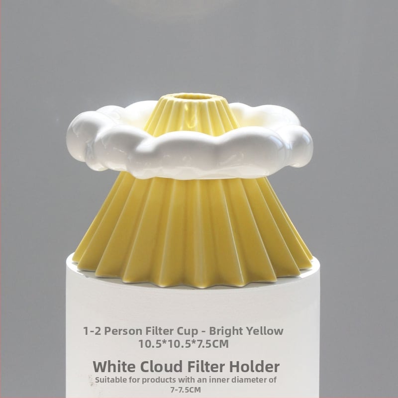 Керамичен V60 дрипър за кафе, малък размер, Origami стил, държач за филтър White Cloud