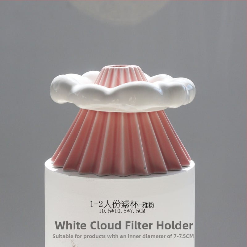 Керамичен V60 дрипър за кафе, малък размер, Origami стил, държач за филтър White Cloud