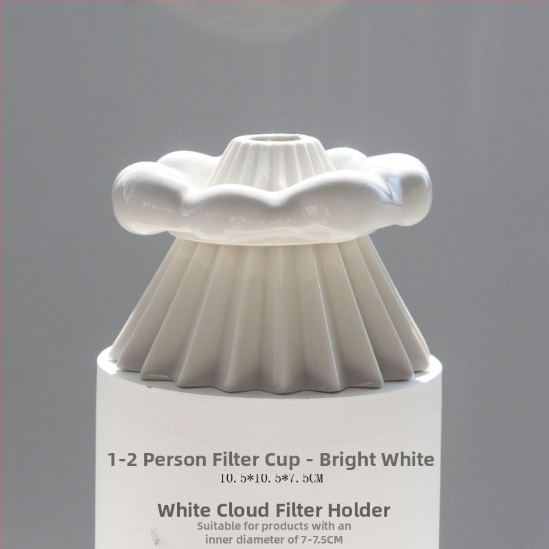 Керамичен V60 дрипър за кафе, малък размер, Origami стил, държач за филтър White Cloud