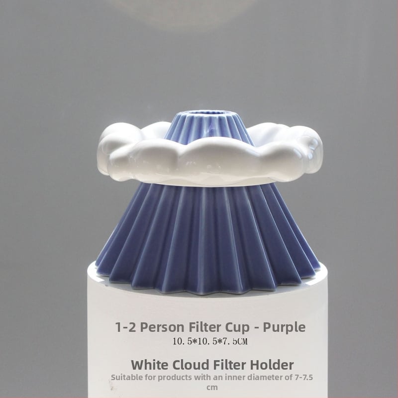 Керамичен V60 дрипър за кафе, малък размер, Origami стил, държач за филтър White Cloud