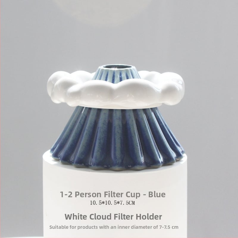 Керамичен V60 дрипър за кафе, малък размер, Origami стил, държач за филтър White Cloud