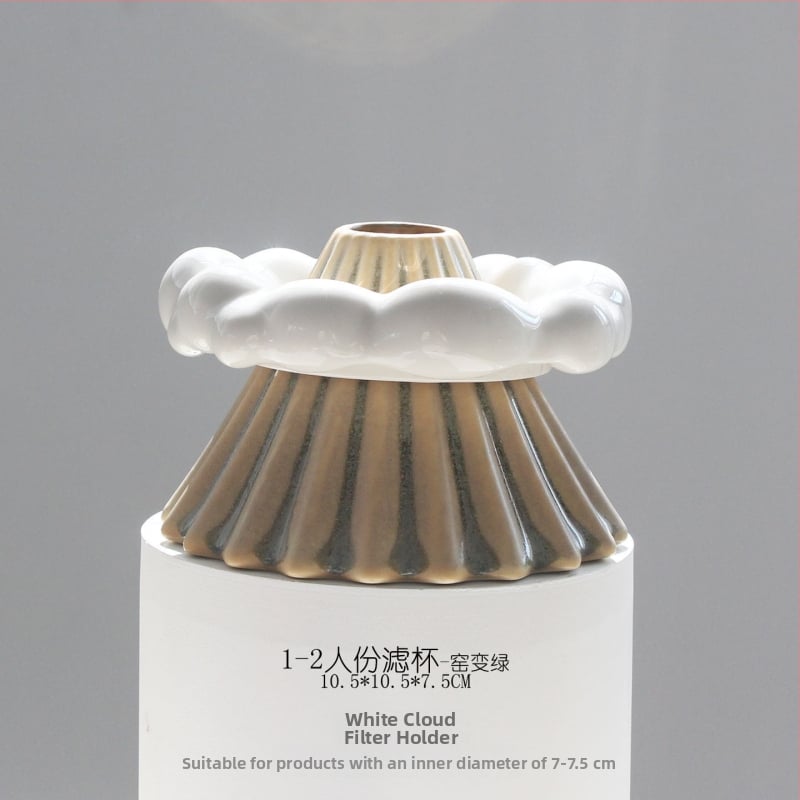 Керамичен V60 дрипър за кафе, малък размер, Origami стил, държач за филтър White Cloud