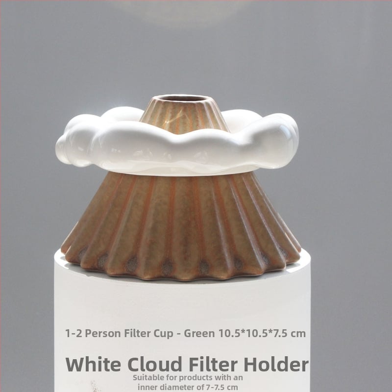 Керамичен V60 дрипър за кафе, малък размер, Origami стил, държач за филтър White Cloud
