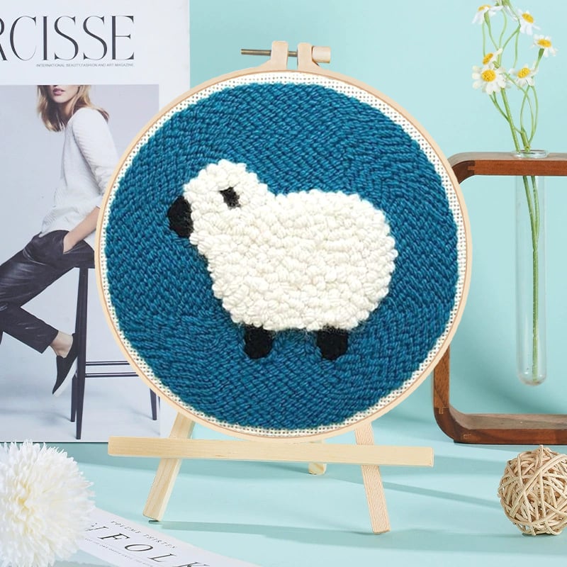 DIY комплект за кръстат бод: бродерия със щампи и рисуване с прежда за релаксация
