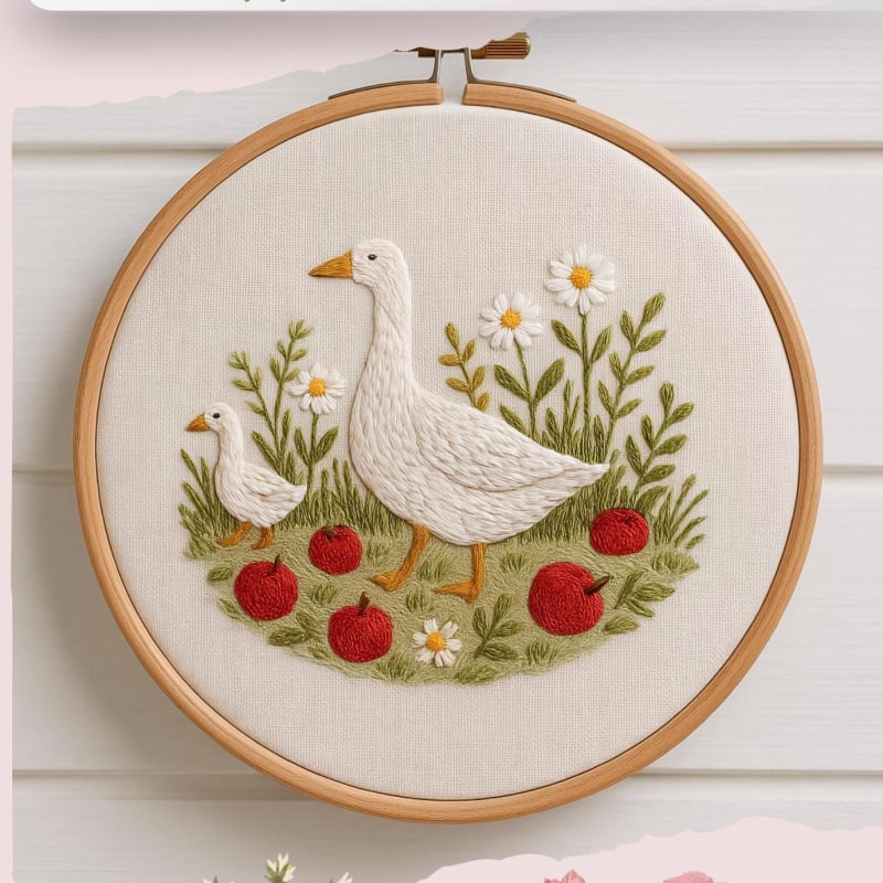 DIY комплект за бродерия с животински мотиви — ленено платно, материали за бродиране и английски техники на бод