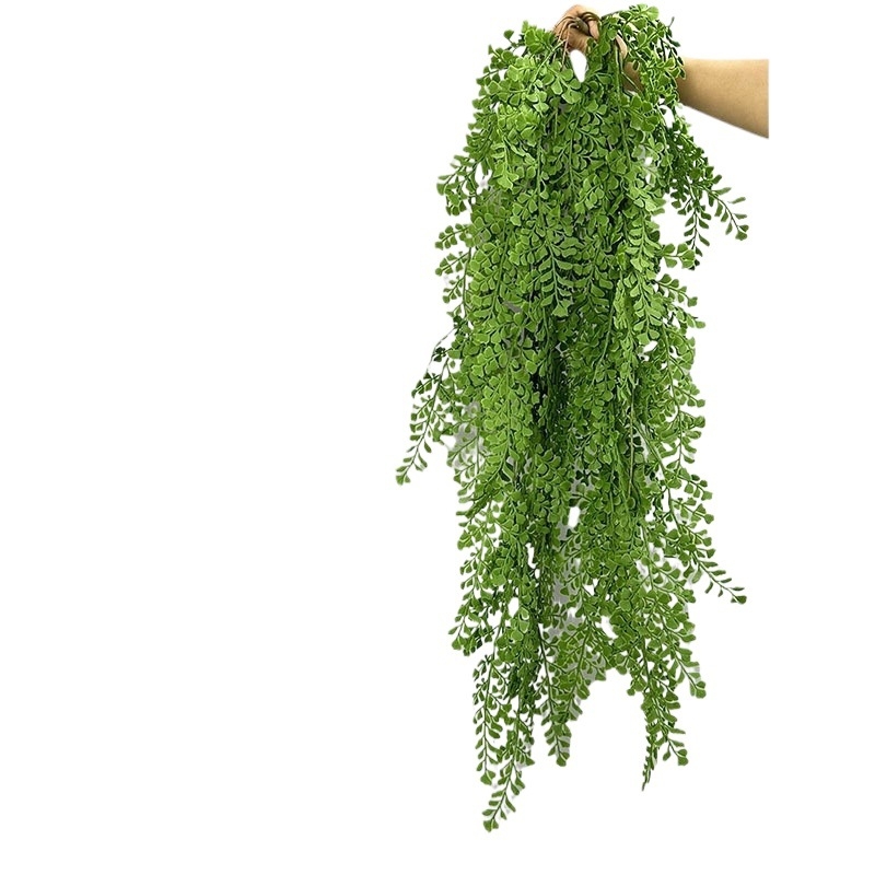 Ratan artificial și plante verzi pentru decor mural cu ferigă și flori