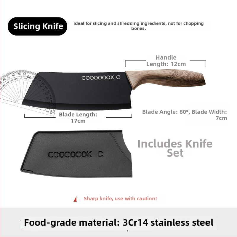 Súprava kuchynských nožov so Santoku a nožom na ovocie, titánový nôž s puzdrom