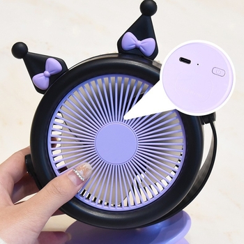 Sanrio Kuromi Meimei Rabbit USB клип-фен, преносим настолен вентилатор за общежитие и офис