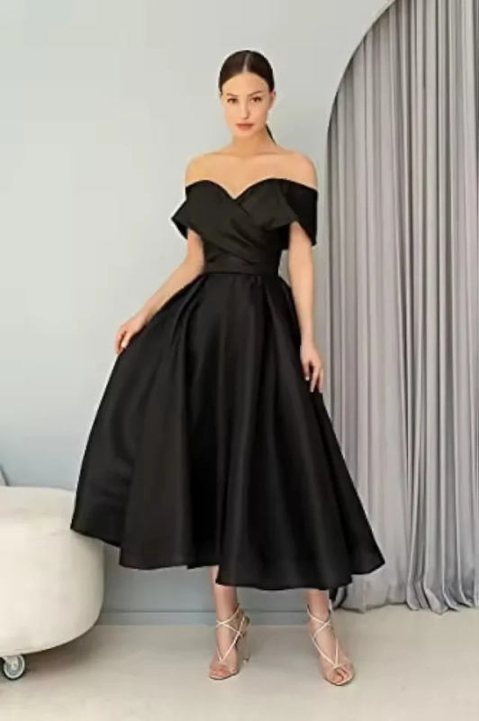Haljina s jednim ramenom, večernja, srednje duljine, elegantna za proslavu rođendana