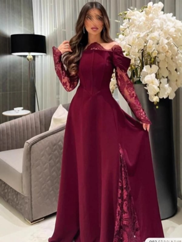 Večernja haljina s jednim ramenom, duga, jednobojna, elegantna i luksuzna za vjenčanja i formalne događaje