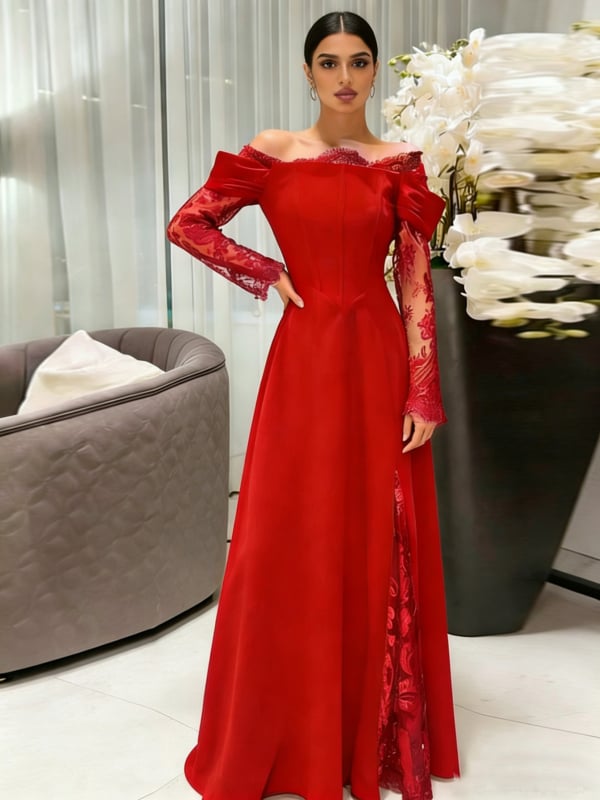 Večernja haljina s jednim ramenom, duga, jednobojna, elegantna i luksuzna za vjenčanja i formalne događaje