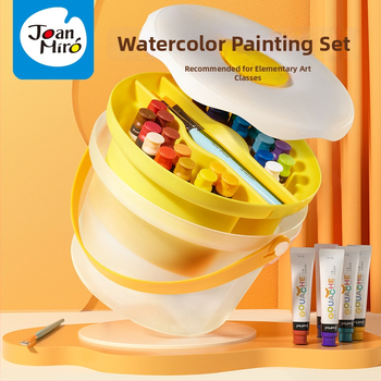 Gouache set u kanti za djecu — alati za likovnu umjetnost i četkice