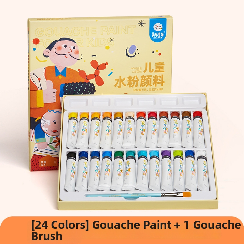 Gouache set u kanti za djecu — alati za likovnu umjetnost i četkice
