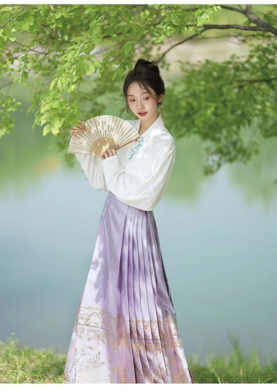 Ljetni Hanfu za žene: novi jednostavni set s printom, lagana suknja