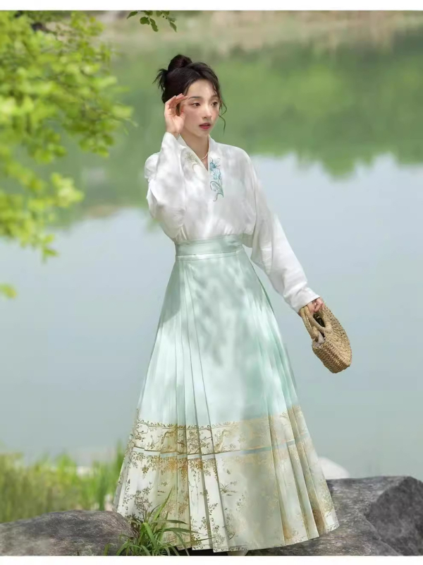 Ljetni Hanfu za žene: novi jednostavni set s printom, lagana suknja
