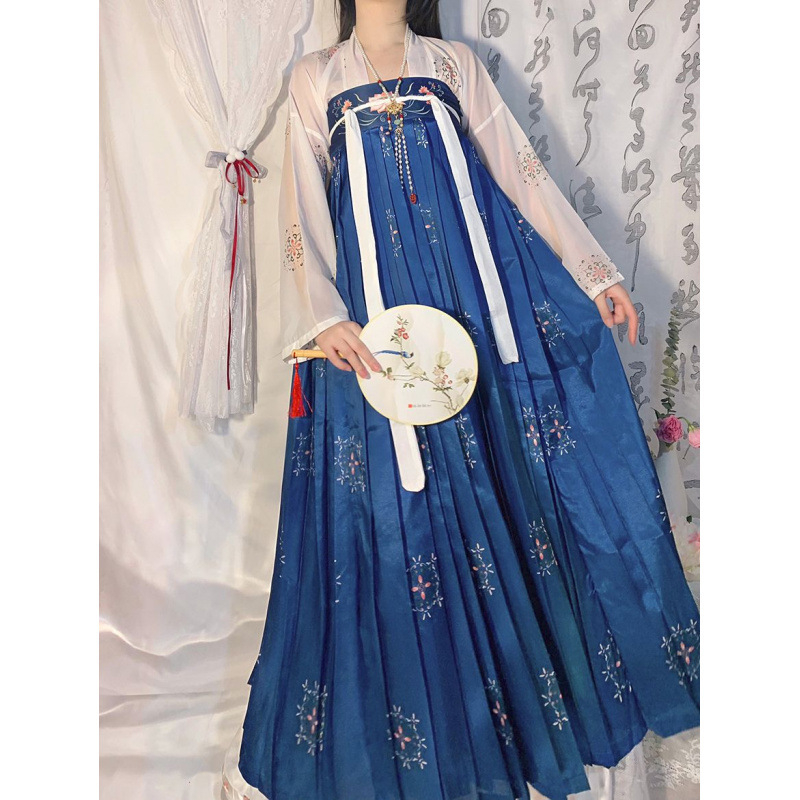 Ženski Hanfu u kineskom stilu Tang dinastije, komplet s gornjim dijelom do prsa i suknjom za ljeto
