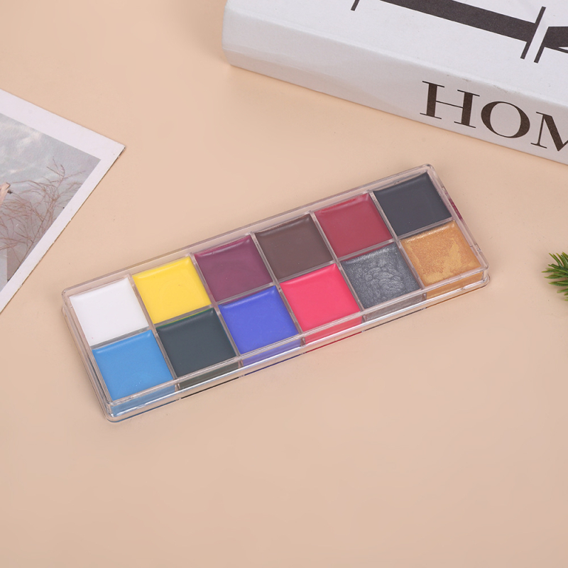 Set od 12 vodotopnih uljnih boja za crtanje tijela, scenski makeup i plesnu umjetnost