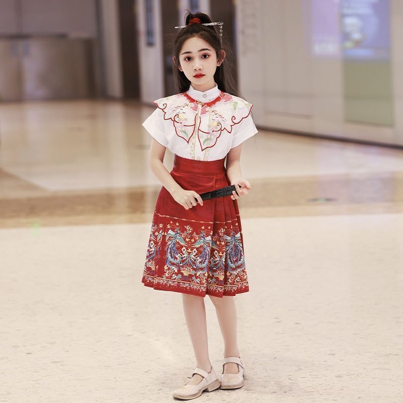 Hanfu set za djevojčice s Mamian suknjom, kineski stil Ming dinastije