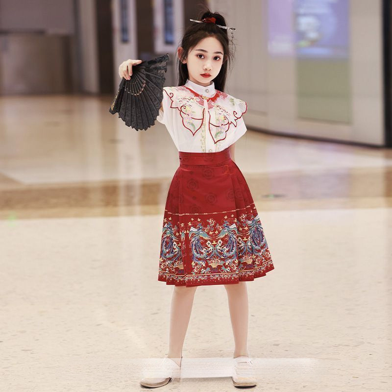 Hanfu set za djevojčice s Mamian suknjom, kineski stil Ming dinastije