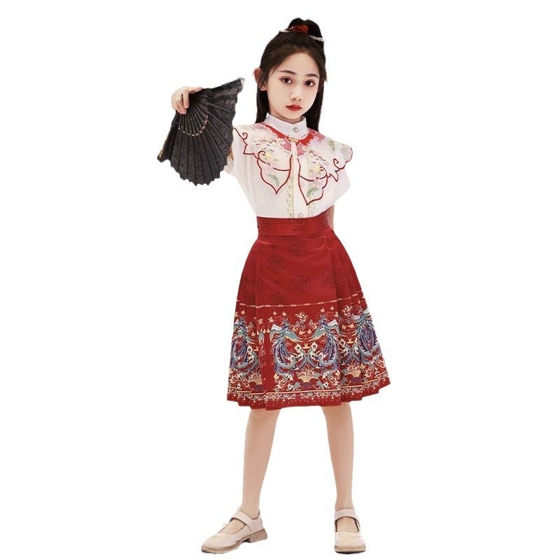 Hanfu set za djevojčice s Mamian suknjom, kineski stil Ming dinastije